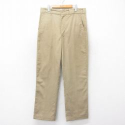 W37★古着 ワーク パンツ メンズ 80年代 80s タロン ベージュ カーキ 内側フランネル 25feb15 中古 ボトムス ロング