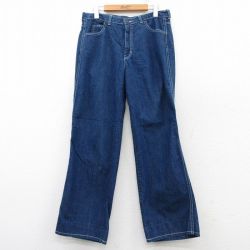W33★古着 カルバンクライン Calvin Klein ジーンズ メンズ 80年代 80s コットン USA製 紺 ネイビー デニム 25feb17 中古 ボトムス ジーパン Gパン ロング パンツ