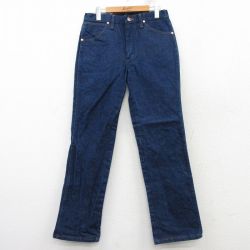 W32★古着 ラングラー Wrangler ジーンズ メンズ コットン 濃紺 ネイビー デニム 25feb17 中古 ボトムス ジーパン Gパン ロング パンツ