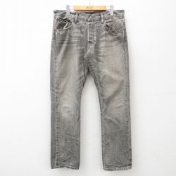 W37★古着 ラルフローレン Ralph Lauren ブランド ジーンズ メンズ ヒゲ コットン グレー デニム 25feb18 中古 ボトムス ジーパン Gパン ロング パンツ