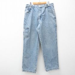 W35★古着 ゲス GUESS ペインター パンツ メンズ 00年代 00s コットン 紺 ネイビー デニム 25feb18 中古 ボトムス ロング