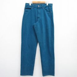 W34★古着 リーバイス Levis 554 ジーンズ メンズ 90年代 90s コットン USA製 青緑 デニム 25feb19 中古 ボトムス ジーパン Gパン ロング パンツ