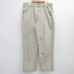 W36★古着 オールドネイビー OLD NAVY ペインター パンツ メンズ 00年代 00s コットン ベージュ カーキ 25feb19 中古 ボトムス ロング