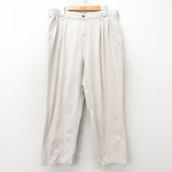W36★古着 ラルフローレン Ralph Lauren チャップス ブランド パンツ メンズ 80年代 80s コットン 薄ベージュ カーキ 25feb19 中古 ボトムス ロング