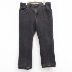 W40★古着 リー Lee ジーンズ メンズ 90年代 90s 大きいサイズ コットン USA製 黒 ブラック デニム 25feb21 中古 ボトムス ジーパン Gパン ロング パンツ
