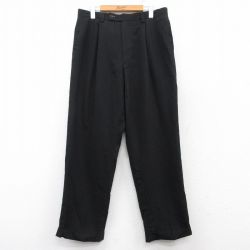 W34★古着 カルバンクライン Calvin Klein スラックス パンツ メンズ 黒 ブラック 25feb21 中古 ボトムス ロング
