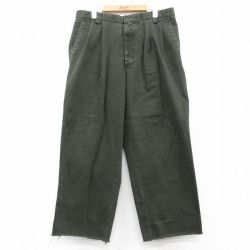 W35★古着 ドッカーズ ジーンズ メンズ コットン 濃緑 グリーン デニム 25feb21 中古 ボトムス ジーパン Gパン ロング パンツ