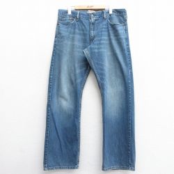 W36★古着 リーバイス Levis 514 ジーンズ メンズ ヒゲ コットン 紺 ネイビー デニム 25feb22 中古 ボトムス ジーパン Gパン ロング パンツ