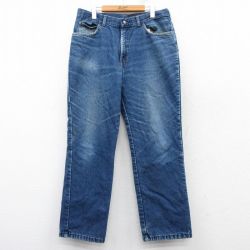 W36★古着 ディッキーズ Dickies ジーンズ メンズ 80年代 80s コットン タロン 紺 ネイビー デニム 25feb25 中古 ボトムス ジーパン Gパン ロング パンツ