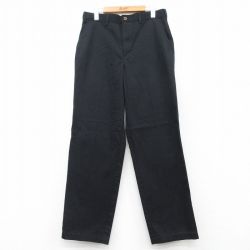 W32★古着 FARAH パンツ メンズ コットン 黒 ブラック 25feb25 中古 ボトムス ロング