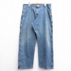 W39★古着 ラングラー Wrangler ペインター パンツ メンズ コットン 紺 ネイビー デニム 25feb27 中古 ボトムス ロング
