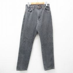 W29★古着 ラングラー Wrangler ジーンズ メンズ 90年代 90s コットン USA製 黒 ブラック デニム 25feb28 中古 ボトムス ジーパン Gパン ロング パンツ