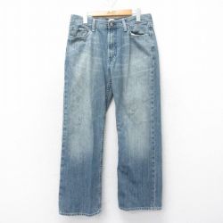 W33★古着 ギャップ GAP ジーンズ メンズ 00年代 00s ヒゲ フレア ブーツカット コットン 紺 ネイビー デニム 25feb28 中古 ボトムス ジーパン Gパン ロング パンツ