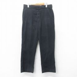 W34★古着 ディッキーズ Dickies ワーク パンツ メンズ 874 黒 ブラック 25feb28 中古 ボトムス ロング