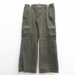 W36★古着 オールドネイビー OLD NAVY カーゴ パンツ メンズ 濃緑 グリーン 25feb28 中古 ボトムス ロング
