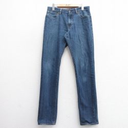 W32★古着 ジェイクルー J.CREW ジーンズ メンズ ヒゲ コットン 紺 ネイビー デニム 25feb28 中古 ボトムス ジーパン Gパン ロング パンツ