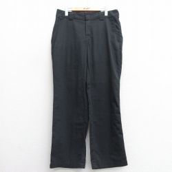 W35★古着 ディッキーズ Dickies ワーク パンツ メンズ 黒 ブラック 25feb28 中古 ボトムス ロング