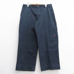 W36★古着 ディッキーズ Dickies ワーク パンツ メンズ ダブルニー 紺 ネイビー 25feb28 中古 ボトムス ロング