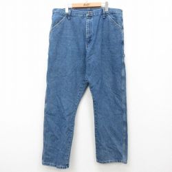 W39★古着 ラスラー ペインター パンツ メンズ コットン 紺 ネイビー デニム 25mar01 中古 ボトムス ロング