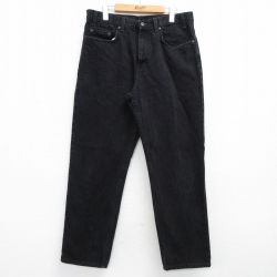 【50%OFF】W34★古着 カークランド ジーンズ メンズ コストコ コットン 黒 ブラック デニム 25mar01 中古 ボトムス ジーパン Gパン ロング パンツ