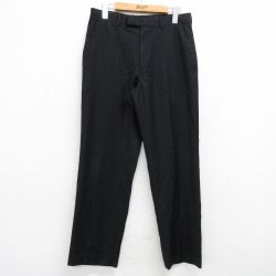 W31★古着 スラックス パンツ メンズ 黒 ブラック 25mar01 中古 ボトムス ロング