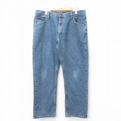 【50%OFF】W37★古着 ラングラー Wrangler ジーンズ メンズ コットン 紺 ネイビー デニム 25mar01 中古 ボトムス ジーパン Gパン ロング パンツ