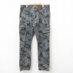 W38★古着 ラングラー Wrangler カーゴ ジーンズ メンズ グレー 迷彩 25mar01 中古 ボトムス ジーパン Gパン ロング パンツ
