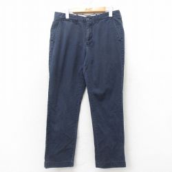 W32★古着 ジェイクルー J.CREW チノ パンツ メンズ コットン 紺 ネイビー 25mar01 中古 ボトムス ロング
