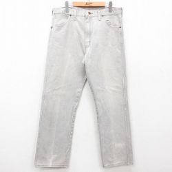 W34★古着 ラングラー Wrangler ジーンズ メンズ 80年代 80s USA製 薄グレー デニム 25mar03 中古 ボトムス ジーパン Gパン ロング パンツ