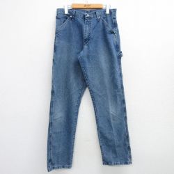 W31★古着 ラングラー Wrangler ペインター パンツ メンズ 紺 ネイビー デニム 25mar03 中古 ボトムス ロング