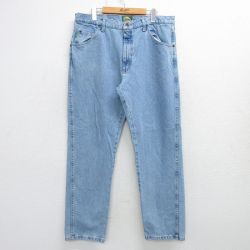 W37★古着 カベラス ジーンズ メンズ コットン 薄紺 ネイビー デニム 25mar03 中古 ボトムス ジーパン Gパン ロング パンツ