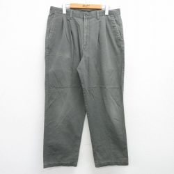 【50%OFF】W35★古着 ドッカーズ チノ パンツ チノパン メンズ コットン 濃緑 グリーン 25mar03 中古 ボトムス ロング