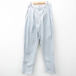 W31★古着 カルバンクライン Calvin Klein パンツ メンズ 90年代 90s 紺他 ネイビー ストライプ 25mar03 中古 ボトムス ロング