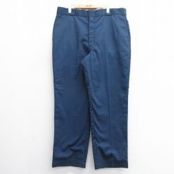 W40★古着 ディッキーズ Dickies ワーク パンツ メンズ 80年代 80s USA製 タロン 濃紺 ネイビー 内側フランネル 25mar03 中古 ボトムス ロング