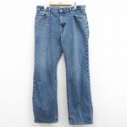 W36★古着 ギャップ GAP ジーンズ メンズ ヒゲ コットン 紺 ネイビー デニム 25mar03 中古 ボトムス ジーパン Gパン ロング パンツ