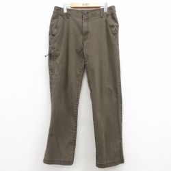 W33★古着 G.H.BASS パンツ メンズ ダック地 緑 グリーン 25mar03 中古 ボトムス ロング