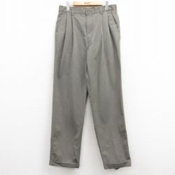 W32★古着 チノ パンツ チノパン メンズ コットン グレー 25mar03 中古 ボトムス ロング