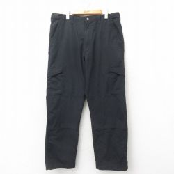 W39★古着 ラングラー Wrangler ワーク カーゴ パンツ メンズ リップストップ 黒 ブラック 25mar03 中古 ボトムス ロング
