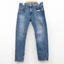 W35★古着 リーバイス Levis 502 ジーンズ メンズ ヒゲ 紺 ネイビー デニム 25mar04 中古 ボトムス ジーパン Gパン ロング パンツ