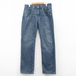W35★古着 リーバイス Levis 514 ジーンズ メンズ ヒゲ コットン 紺 ネイビー デニム 25mar04 中古 ボトムス ジーパン Gパン ロング パンツ