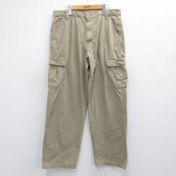 W36★古着 ラングラー Wrangler カーゴ パンツ メンズ コットン ベージュ カーキ 25mar04 中古 ボトムス ロング