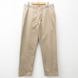【50%OFF】W32★古着 ランズエンド パンツ メンズ コットン ベージュ カーキ 25mar04 中古 ボトムス ロング