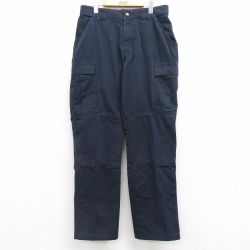 W35★古着 5.11 タクティカル カーゴ パンツ メンズ リップストップ ダブルニー 紺 ネイビー 25mar04 中古 ボトムス ロング