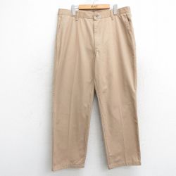 W38★古着 リー Lee パンツ メンズ コットン ベージュ系 カーキ 25mar05 中古 ボトムス ロング