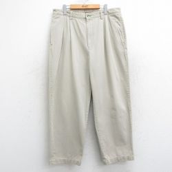 W38★古着 トミーヒルフィガー TOMMY HILFIGER ブランド チノ パンツ チノパン メンズ 90年代 90s コットン ベージュ カーキ 【spe】 25mar05 中古 ボトムス ロング