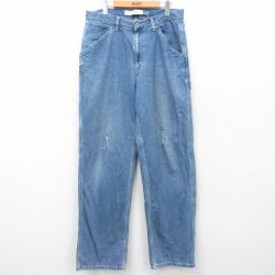 W33★古着 ギャップ GAP ペインター パンツ メンズ 00年代 00s コットン 紺 ネイビー デニム 25mar06 中古 ボトムス ロング