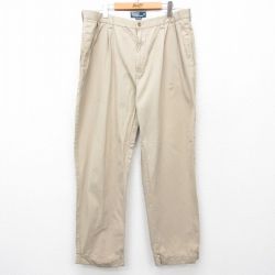W37★古着 ラルフローレン Ralph Lauren ブランド チノ パンツ チノパン メンズ 90年代 90s コットン ベージュ カーキ 25mar06 中古 ボトムス ロング