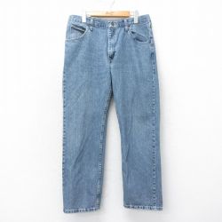W34★古着 ラングラー Wrangler ジーンズ メンズ コットン 紺 ネイビー デニム 25mar06 中古 ボトムス ジーパン Gパン ロング パンツ