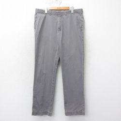 W39★古着 ラルフローレン Ralph Lauren ブランド チノ パンツ チノパン メンズ 90年代 90s コットン グレー 25mar06 中古 ボトムス ロング