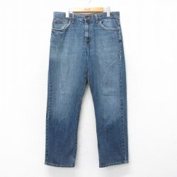 W35★古着 カルバンクライン Calvin Klein ジーンズ メンズ コットン 紺 ネイビー デニム 25mar06 中古 ボトムス ジーパン Gパン ロング パンツ